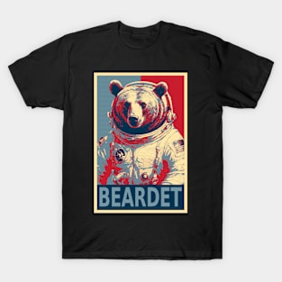 Space Beardet Funny Astronaut Bear HOPE T-Shirt